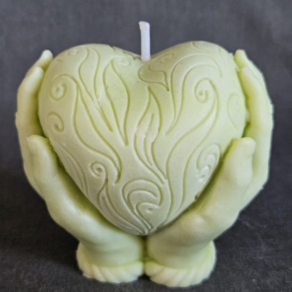 heart in hand candle