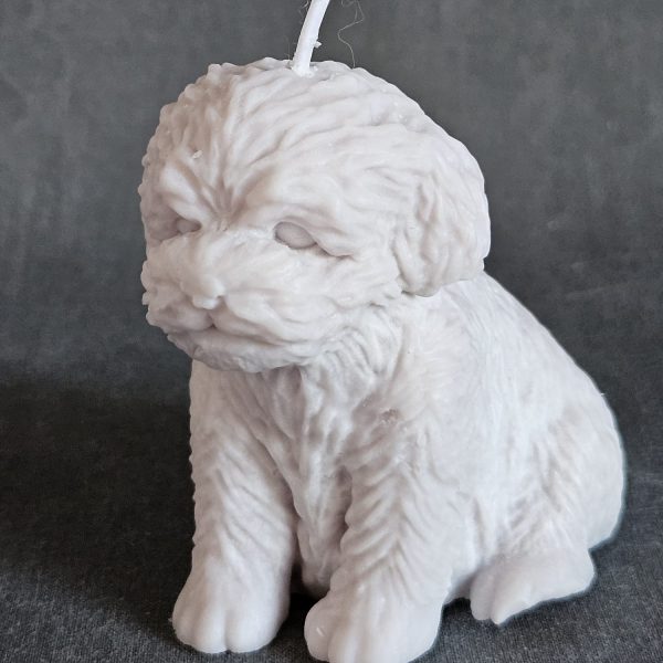 sitting dog candle