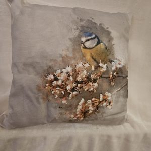 blue tit cushion