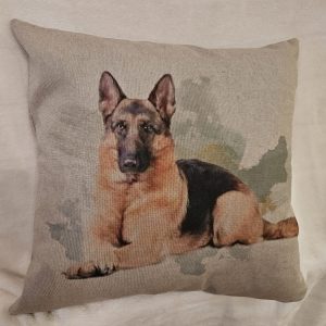 german shepherd sitting cushion
