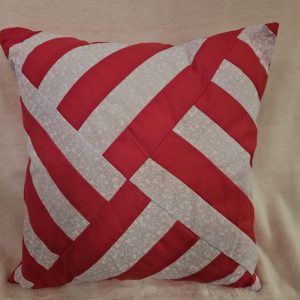 red & white striped cushion