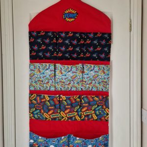 red superhero door hanger