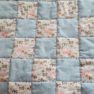 blue chequered farm animals